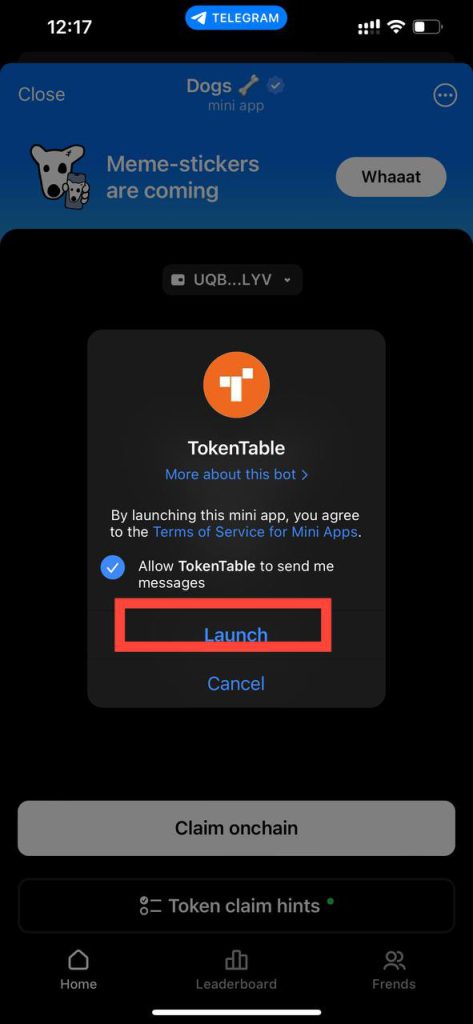 اتصال به ربات token table در تلگرام